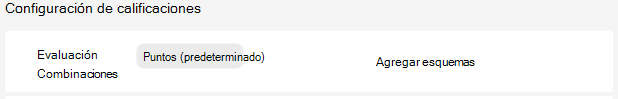 configuración de calificaciones