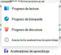 Captura de pantalla de aceleradores de aprendizaje.
