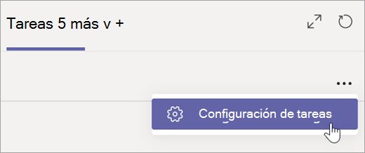 Seleccione Configuración de tareas en la pestaña Tareas.