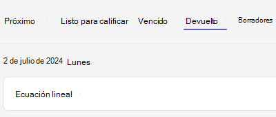 tarea devuelta