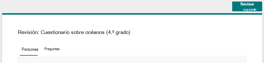 Captura de pantalla del botón Revisar siguiente.