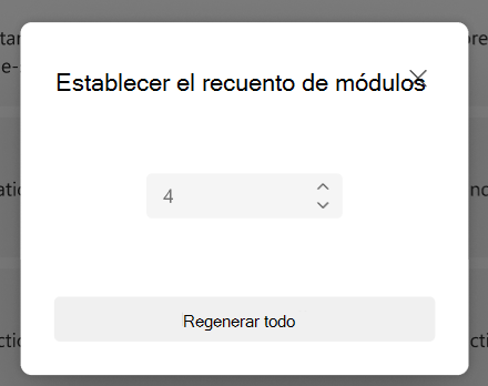 Establecer el número de módulos