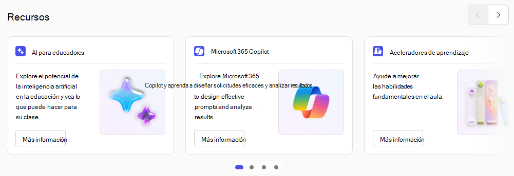 Sección de recursos en Enseñar