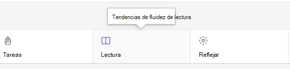 Captura de pantalla que muestra la pestaña Lectura.