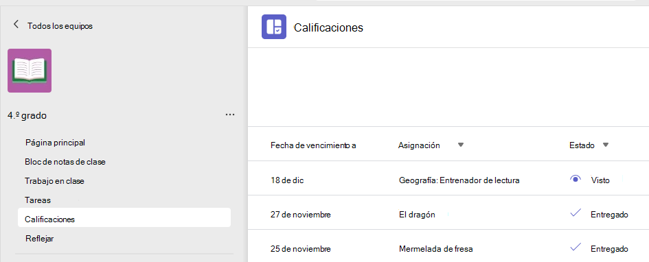 calificaciones de los alumnos