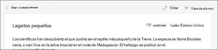 captura de pantalla que muestra un pasaje en su lugar con el cursor sobre el botón de edición