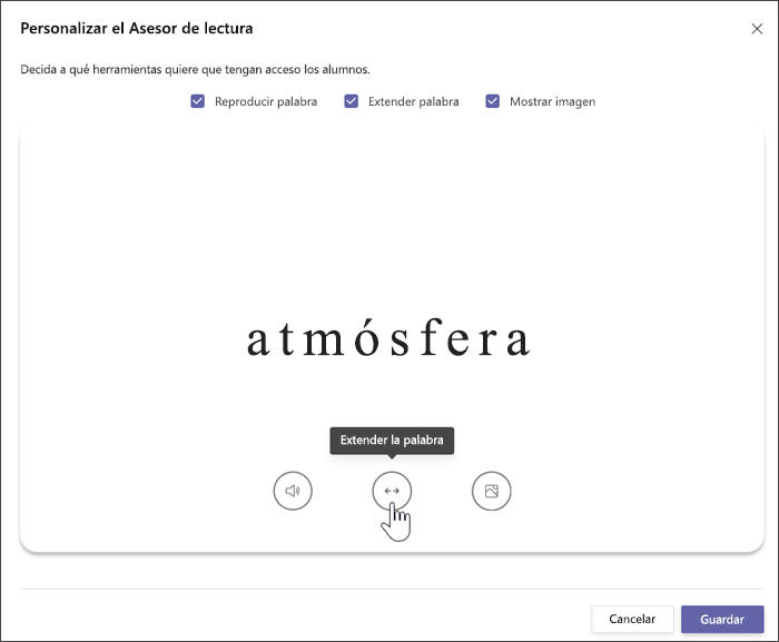 Panel lateral de creación de tareas del Progreso de lectura, en el que se muestra que el Asesor de lectura está activado de forma predeterminada