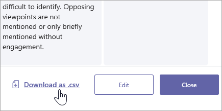 Descargue una pauta como un archivo de .csv.