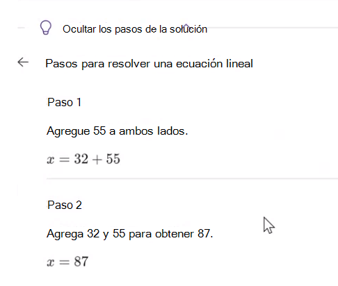 Pasos de la solución