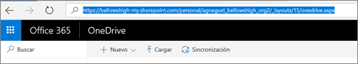 Captura de pantalla de OneDrive.