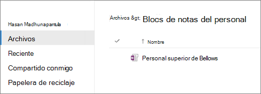 Captura de pantalla de blocs de notas para docentes.