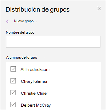 Seleccione las casillas junto a los nombres de los alumnos.