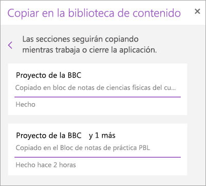 Ver secciones distribuidas.