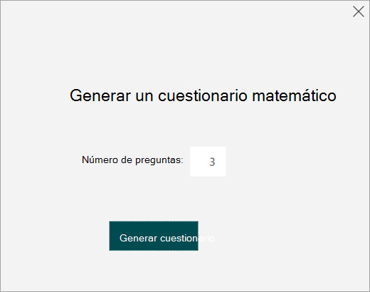 Escriba el número de preguntas para el cuestionario de práctica.