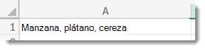 Celda con texto delimitado