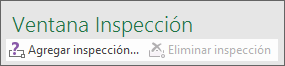 Haga clic en Agregar inspección para agregar una inspección a la hoja de cálculo