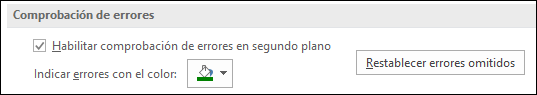 Comprobación de errores