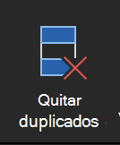 Botón Quitar duplicados en Excel para Mac