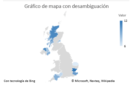 Excel Gráfico de mapa de Excel Gráfico de datos no ambiguos