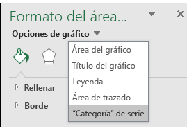 Serie de gráficos de mapas de Excel Selección de opciones