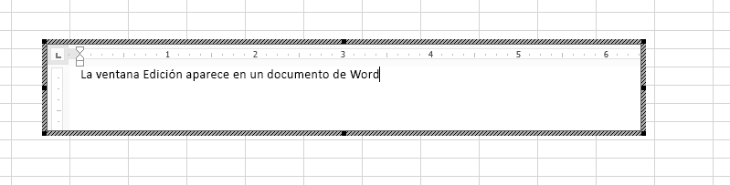 Puede editar el documento de Word incrustado directamente en Excel.