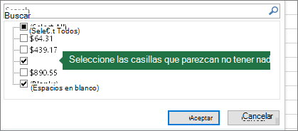 Una casilla sin nombre seleccionada