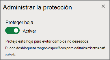 Administrar la protección de la hoja