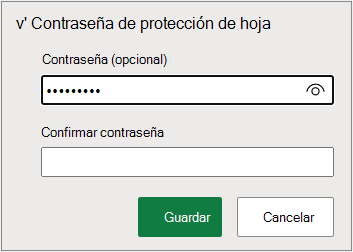Establecer una contraseña de hoja
