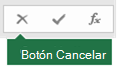 Imagen del botón Cancelar de la barra de fórmulas