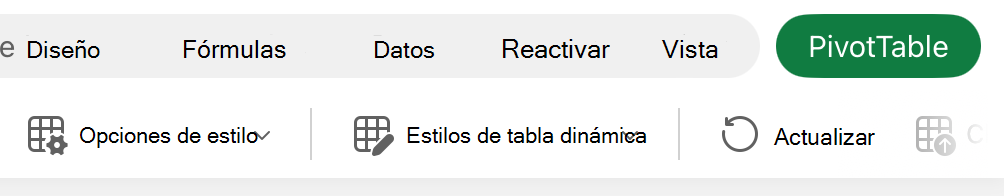 Botón Opciones de estilo en iPad