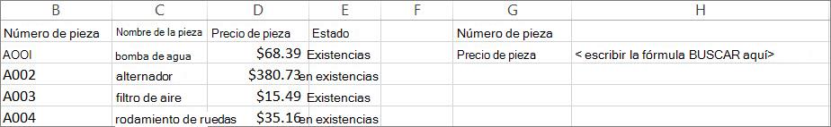 Un ejemplo de cómo puede usar la función de búsqueda
