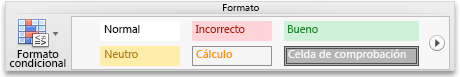 Pestaña Inicio, grupo Formato