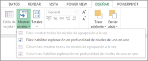 Niveles de detalles de Power View