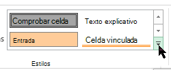 Botón Más de la galería de estilos