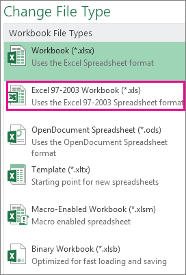 Formato Libro de Excel 97-2003