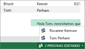 Varios autores en Excel Online