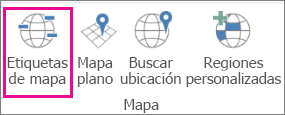 Opción Etiquetas de mapa en mapas 3D