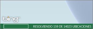 Estado de Power Map en la Barra de Bing