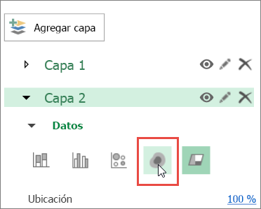 Icono Mapa térmico en el panel Nivel