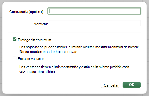 Proteger estructura y Windows MacOS