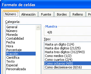 Cuadro de diálogo Formato de celdas