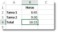 Tiempo para dos tareas sumadas