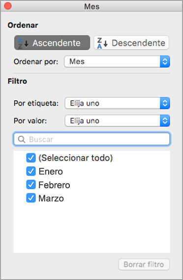 Elegir criterios personalizados