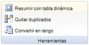 Imagen de la cinta de Excel