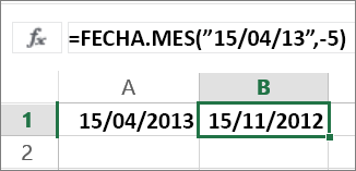 Restar meses a una fecha