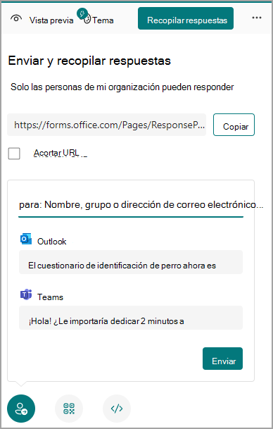 Recopilar el panel de respuestas con la opción Teams