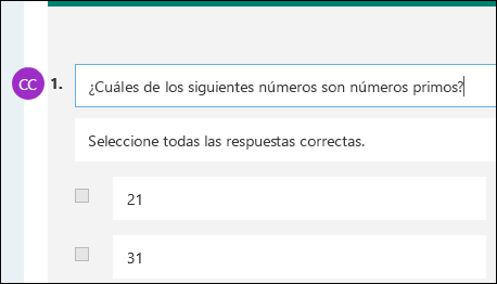 Iniciales del colaborador al lado de las preguntas de cuestionario