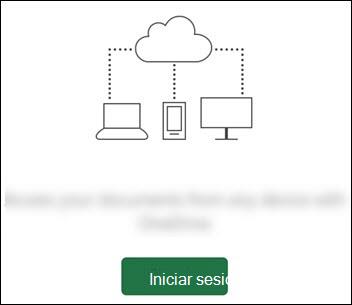 Diferentes dispositivos conectados a una nube. Un botón Iniciar sesión en la parte inferior.
