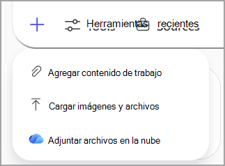 Haga referencia a los archivos del almacenamiento en la nube de Microsoft para usarlos en el mensaje.