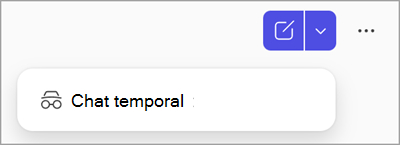 Captura de pantalla del botón de chat temporal en Copilot Chat